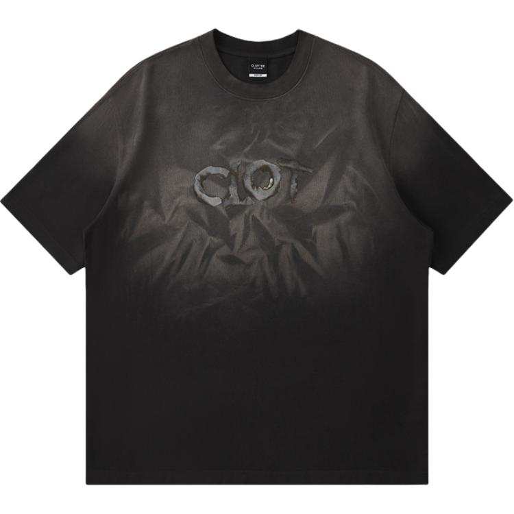 CLOT T Shirts Men's Black Crew Neck Moderate Straight Fit