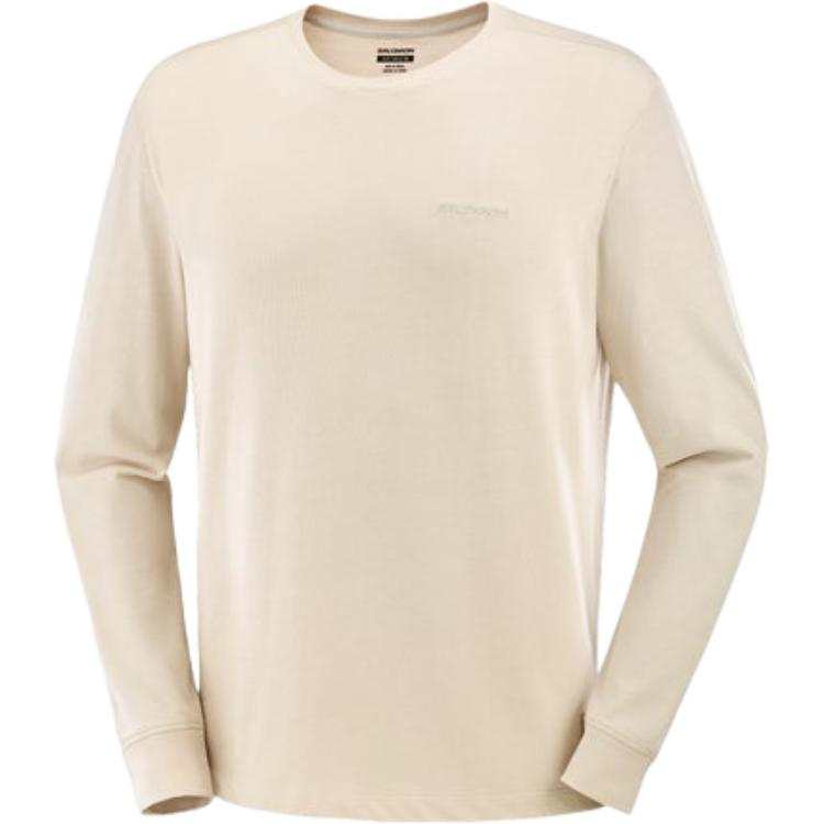SALOMON T Shirts Men's Ecru Crew Neck Moderate