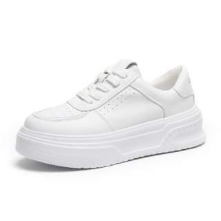 O.L Cow Split Leather Low top Casual Shoes Women's White