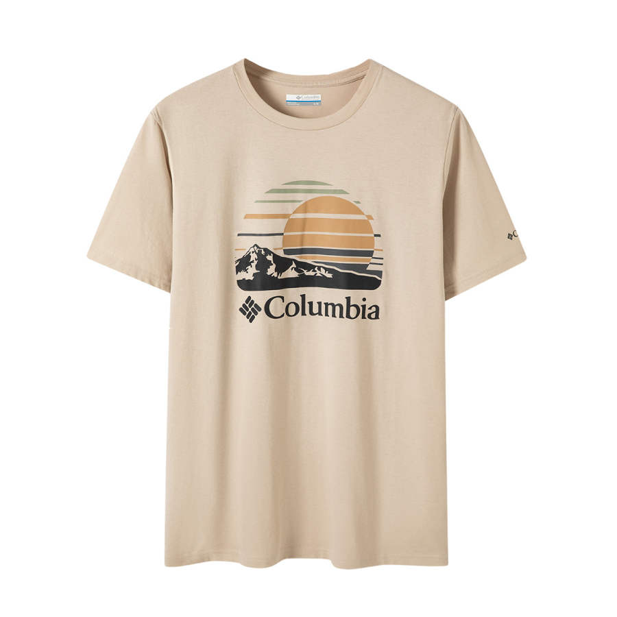 Columbia T Shirts Men's Khaki Crew Neck