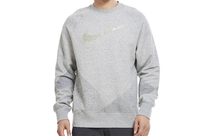 Nike Nike Sweatshirts Men's Gray Crew Neck Moderate Regular