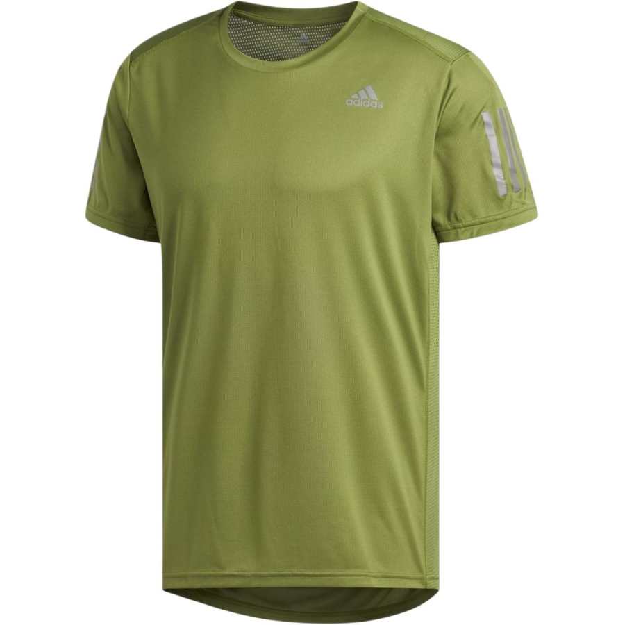 Adidas Adidas T Shirts Men's Green Crew Neck Moderate Straight Fit