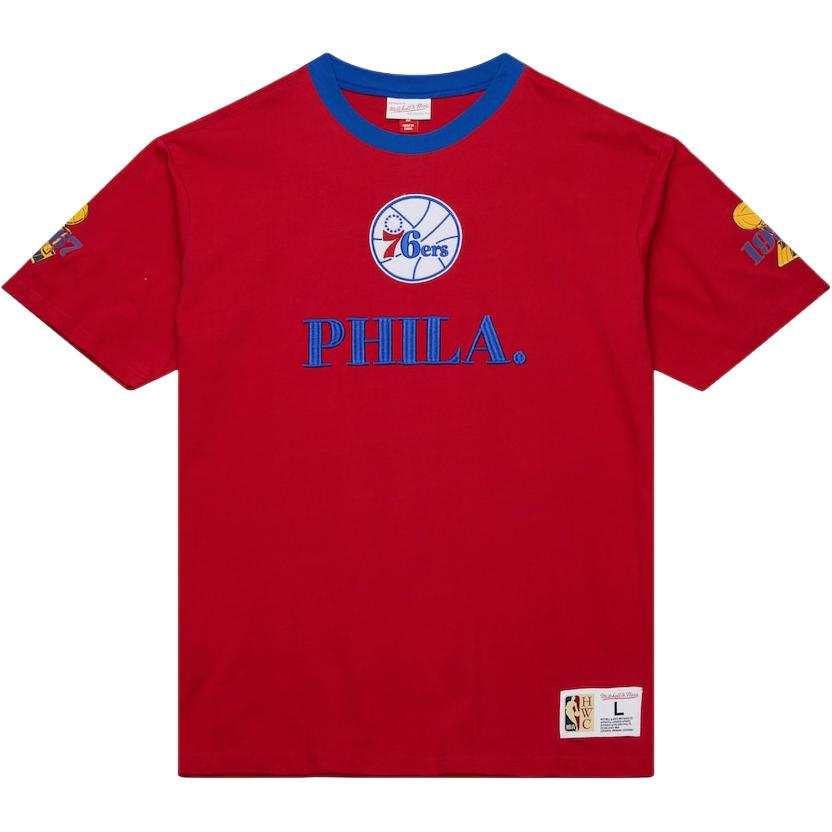 Mitchell Ness x NBA Philadelphia 76ers Team OG 3.0 Vintage T Shirt Men's Red