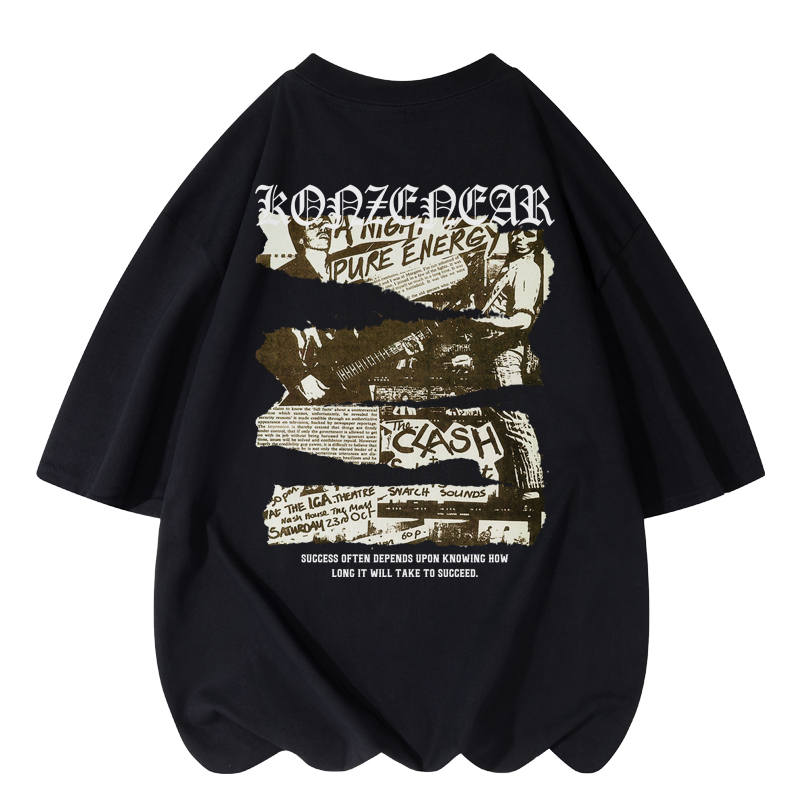 KONZEN· T Shirts Unisex Crew Neck Moderate Straight Fit