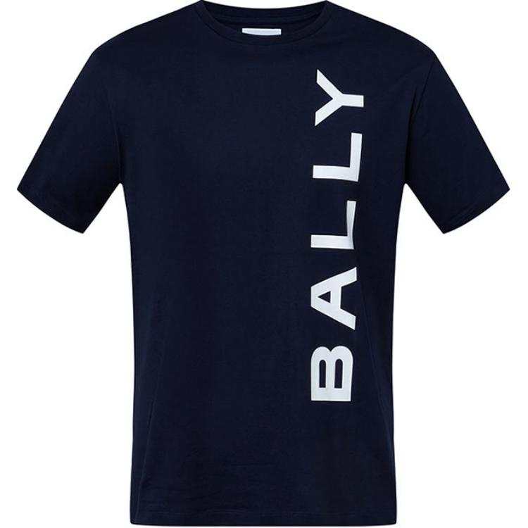 BALLY T Shirts Men's Blue Crew Neck Moderate Straight Fit