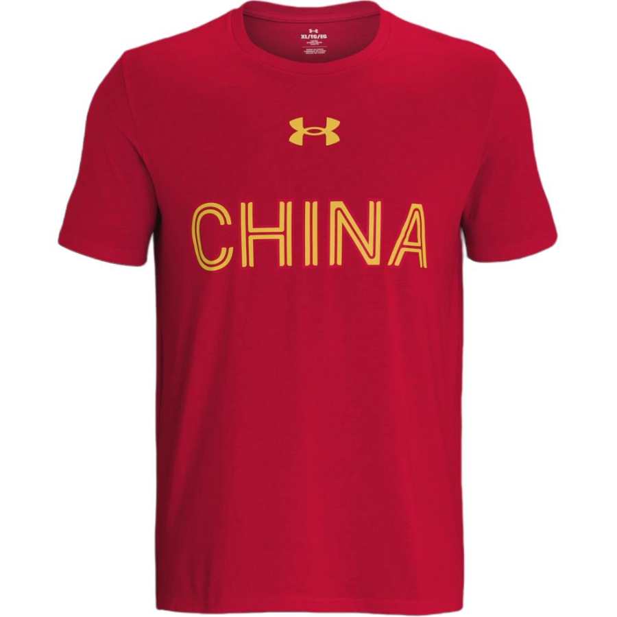Under Armour T Shirts Men's Red Crew Neck Moderate