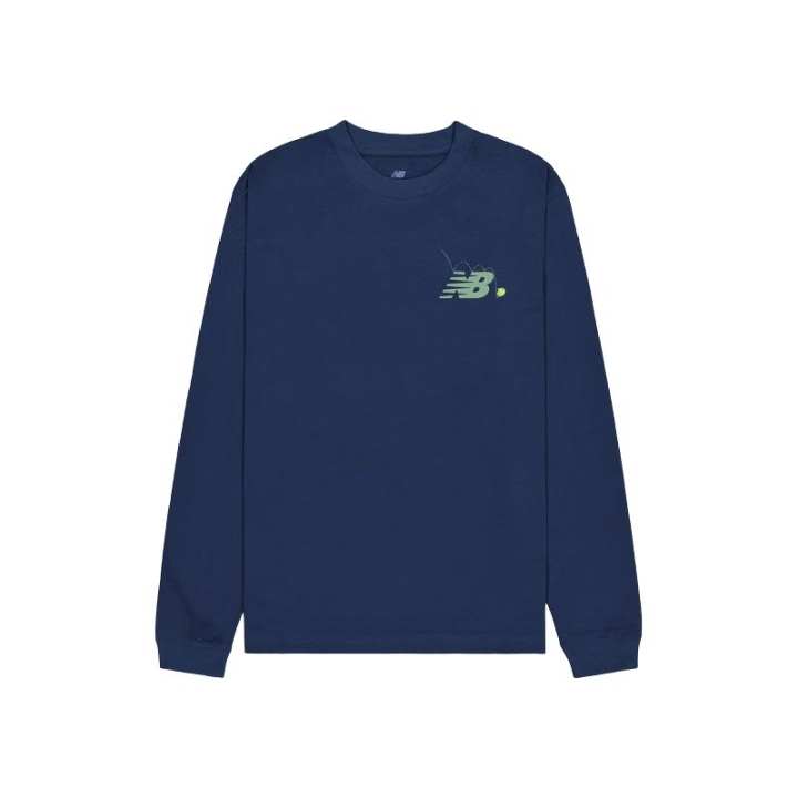 New Balance New Balance T Shirts Men's Blue Crew Neck Moderate