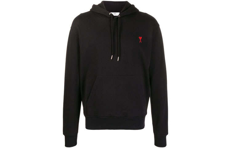 AMIPARIS Sweatshirts Men's Black Hooded Non Detachable Moderate