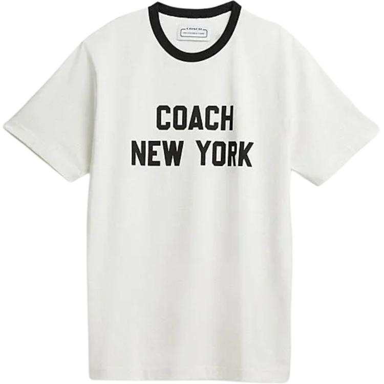 COACH COACH T Shirts Unisex White Crew Neck Moderate