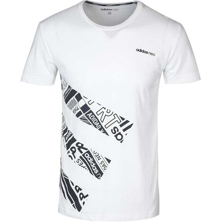 Adidas Neo T Shirts Men's White Crew Neck Moderate
