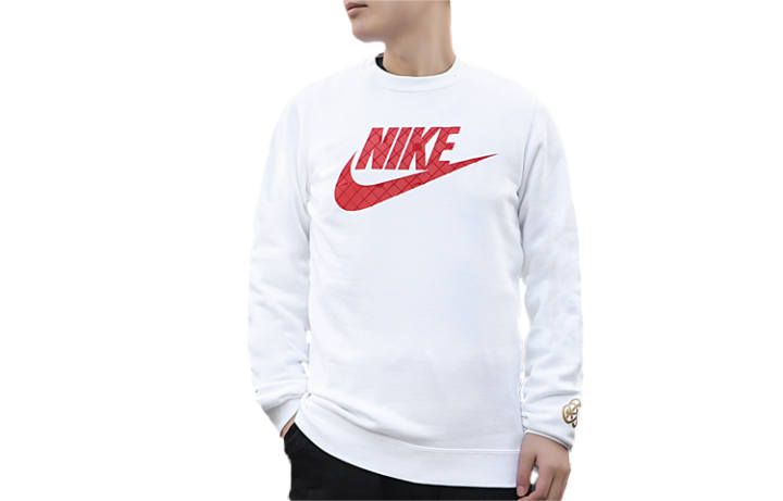 Nike Nike Sweatshirts Men's White Crew Neck Thickened Regular
