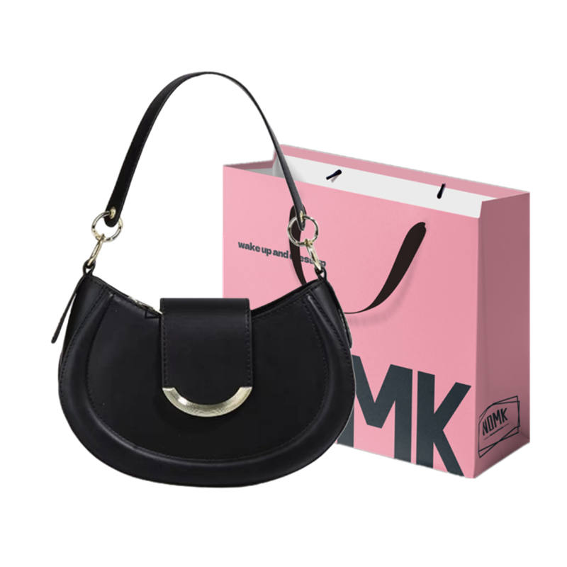 NOMK NOMK Pu Shoulder Bag, Saddle Bag, Shoulder Bag Women's Black
