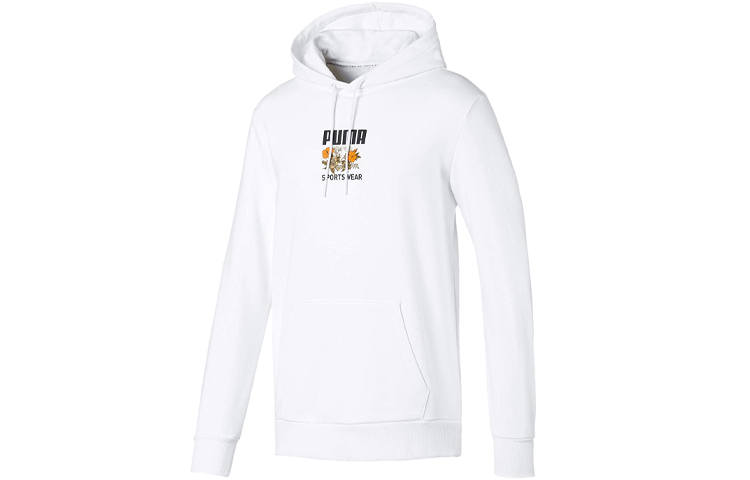 PUMA PUMA Sweatshirts Men's White Hooded Moderate Regular