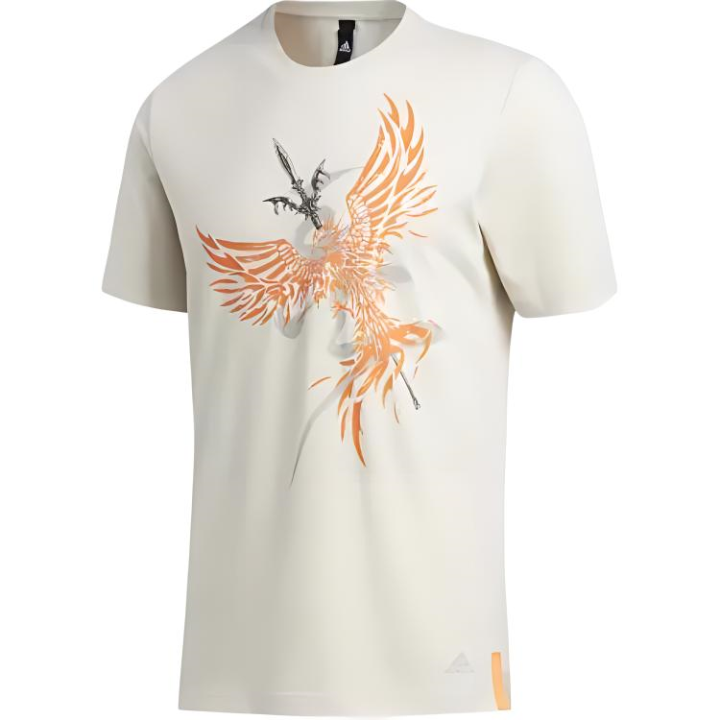 Adidas Adidas T Shirts Men's Ecru Crew Neck Moderate Straight Fit