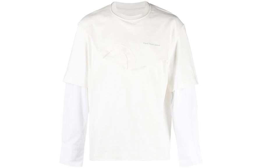 Feng Chen Wang Feng Chen Wang Sweatshirts Men's White Crew Neck Moderate Mock Two Piece