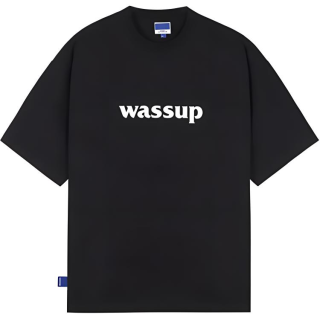 WASSUP Logo T Shirts Unisex Crew Neck Moderate Straight Fit