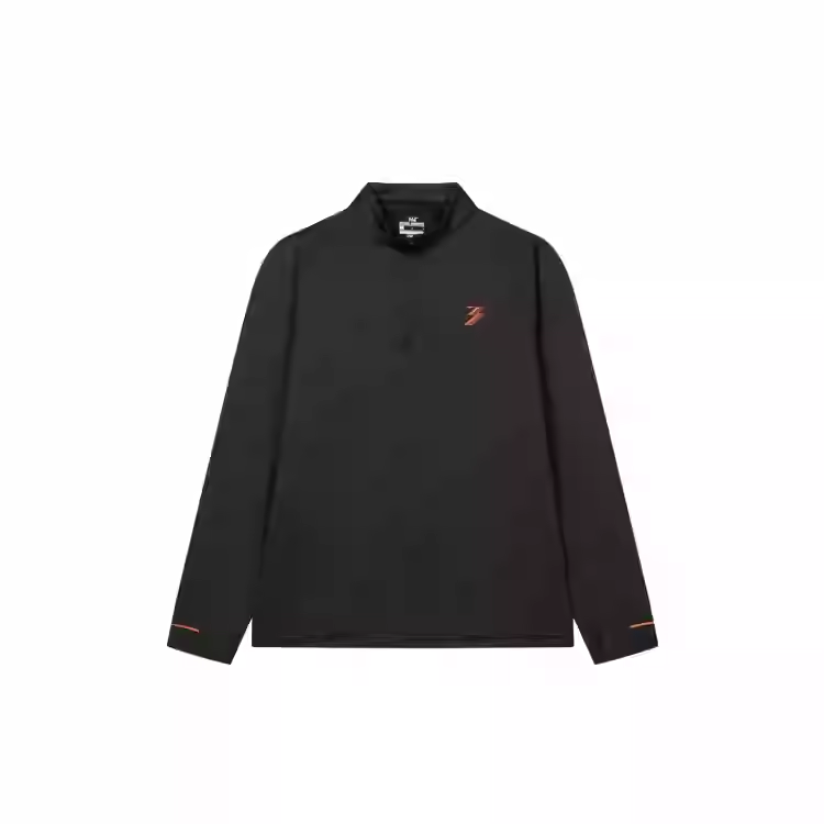 361° T Shirts Men's Super Black Stand Collar Moderate Straight Fit