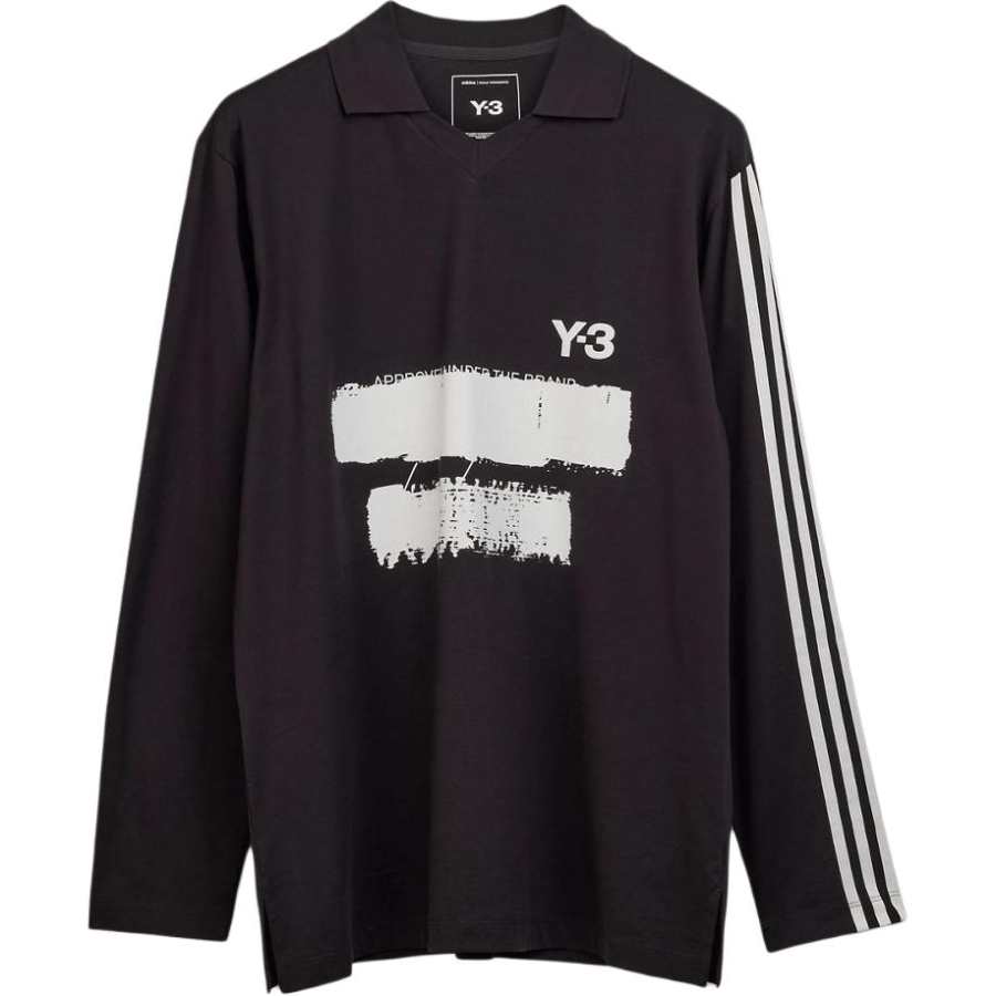 Y-3 graphic-logo long-sleeves polo shirt