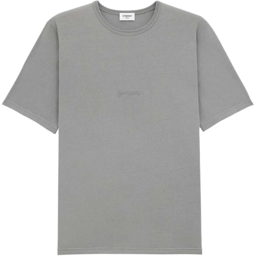 SAINT LAURENT SS25 T Shirt Men's Gray
