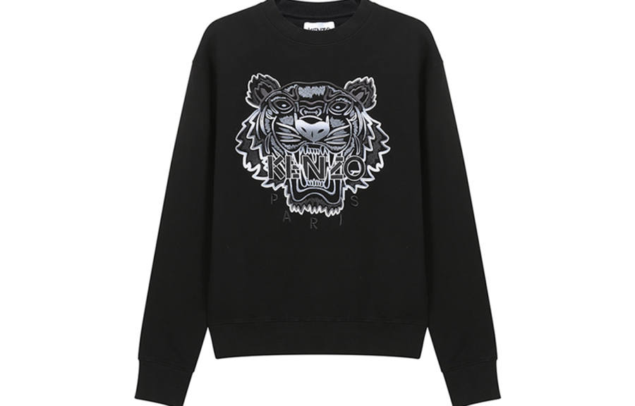 KENZO Sweatshirts Men's Black Crew Neck Moderate Heavyweight