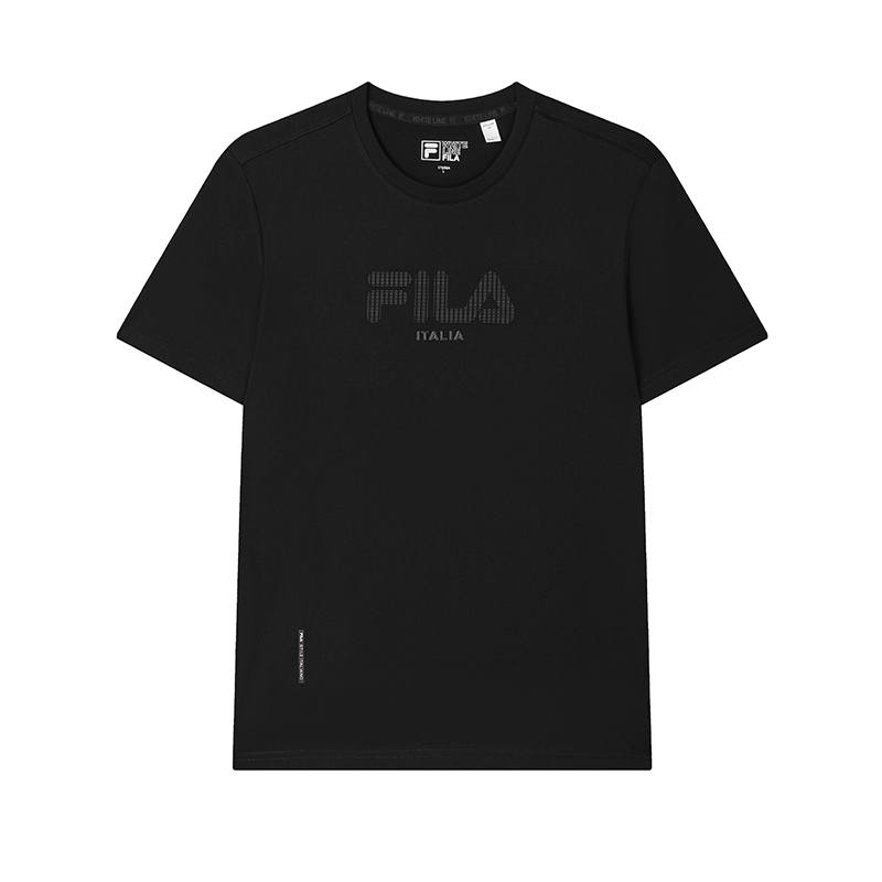 FILA T Shirts Men's Jet Black Crew Neck