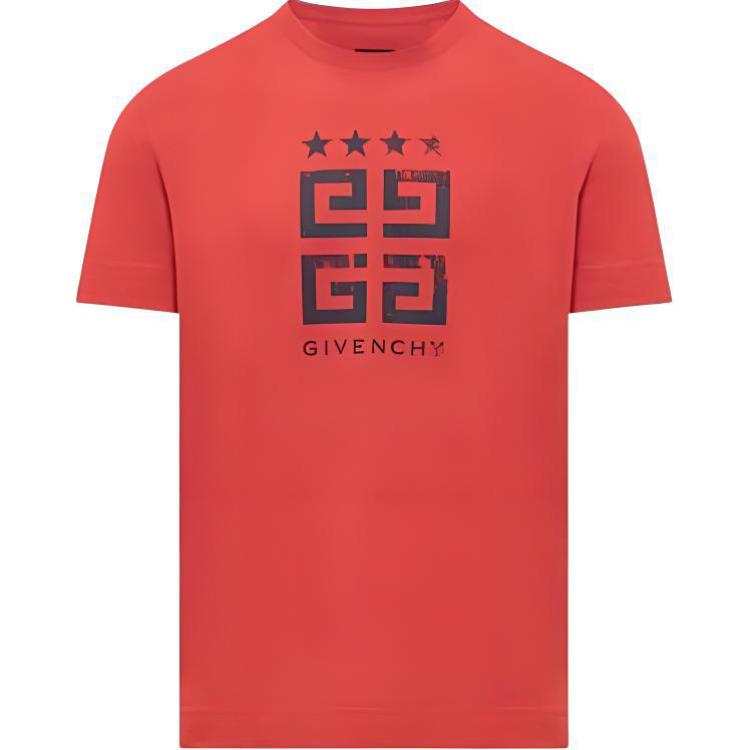 Givenchy Givenchy T Shirts Men's Red Crew Neck Moderate Straight Fit