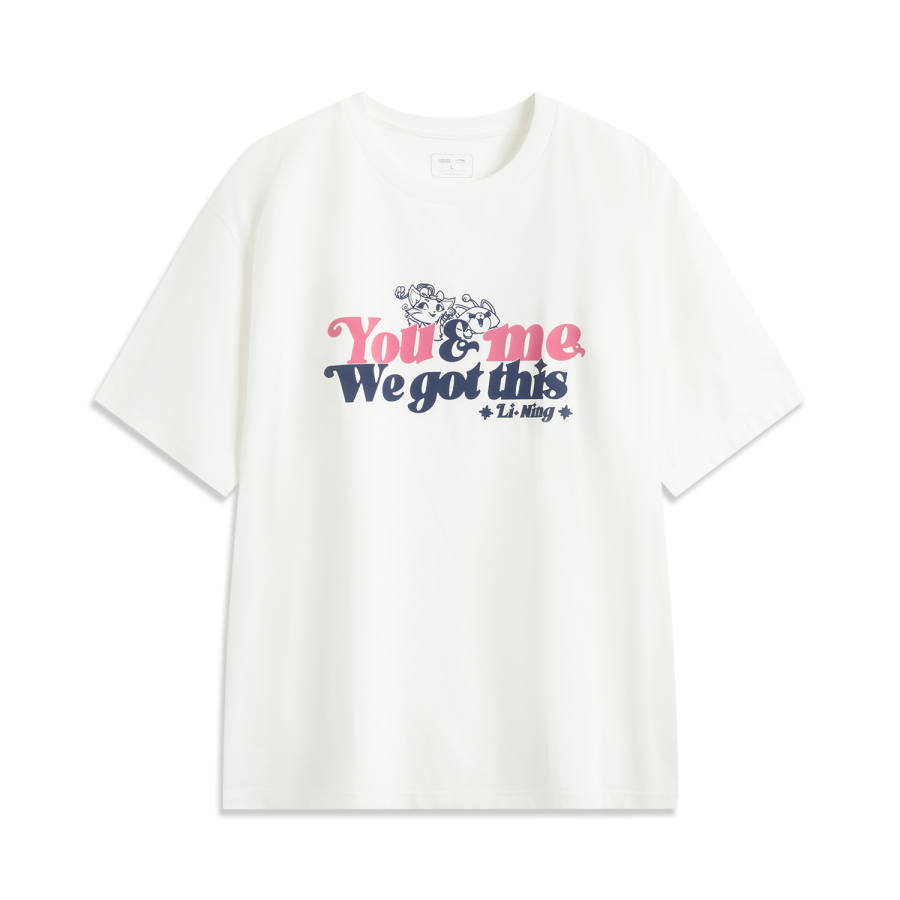 Li-Ning Li Ning Sports Life Collection T Shirt Unisex Champagne White