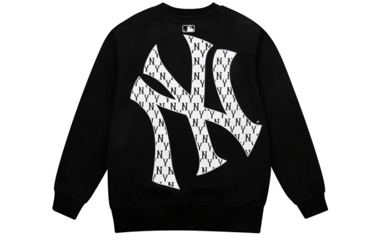 MLB MLB Old Flower Sweatshirts Unisex Black Crew Neck Moderate
