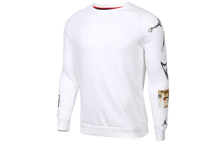 Jordan Jordan Air Jordan Sweatshirts Men's White Crew Neck Moderate Regular
