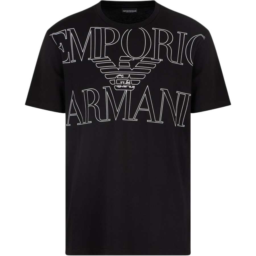 EMPORIO ARMANI Asv Beachwear T shirt In Organic Jersey With A Bold Logo Print