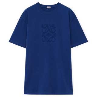 LOEWE T Shirts Men's Blue Crew Neck Moderate Straight Fit