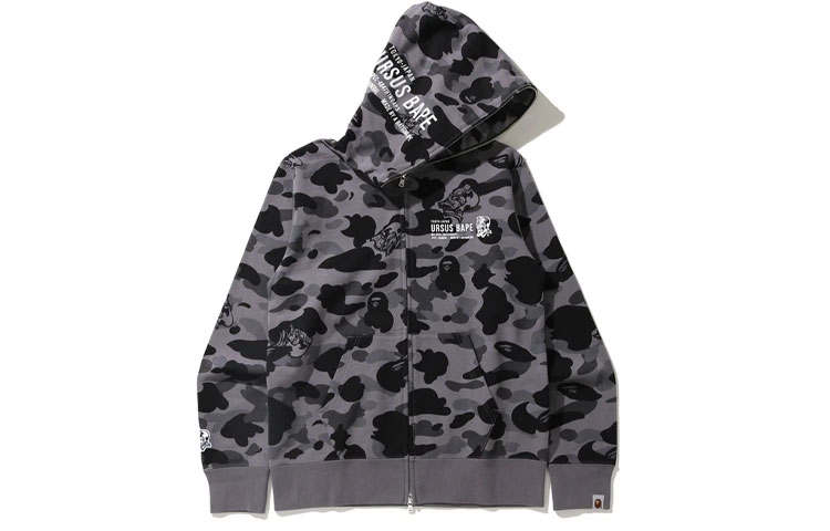 A BATHING APE Sweatshirts Men's Hooded Moderate Cardigan