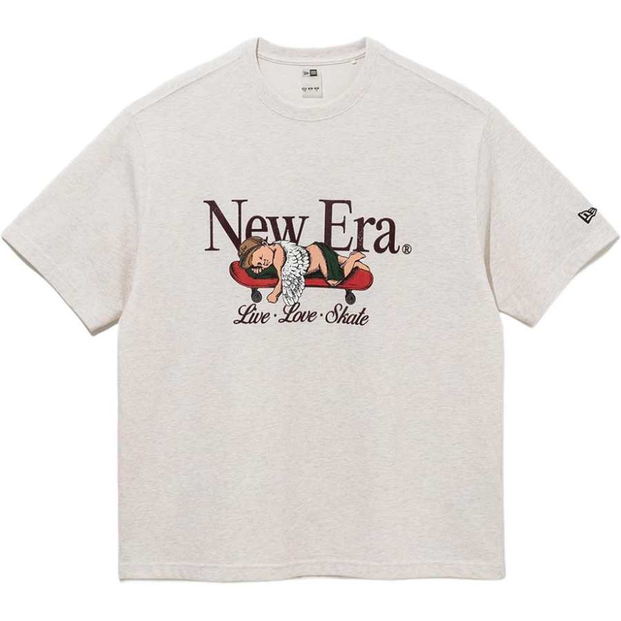 New Era T Shirts Unisex Oat Crew Neck Moderate
