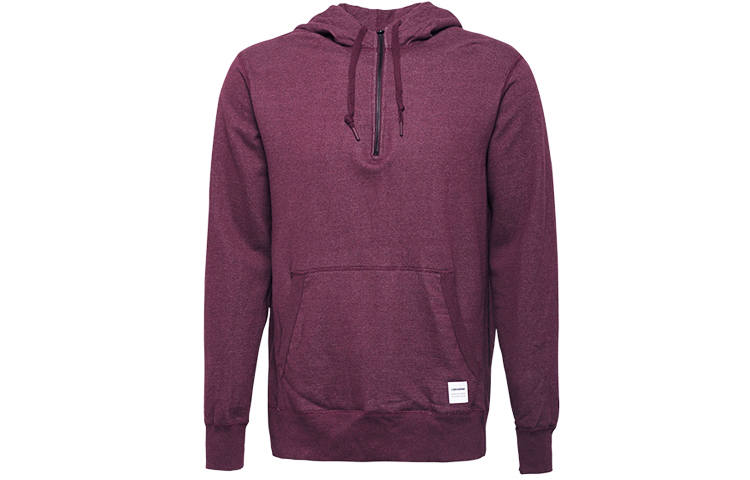 Converse Sweatshirts Men's Dark Red Mixed Color Hooded Moderate Regular