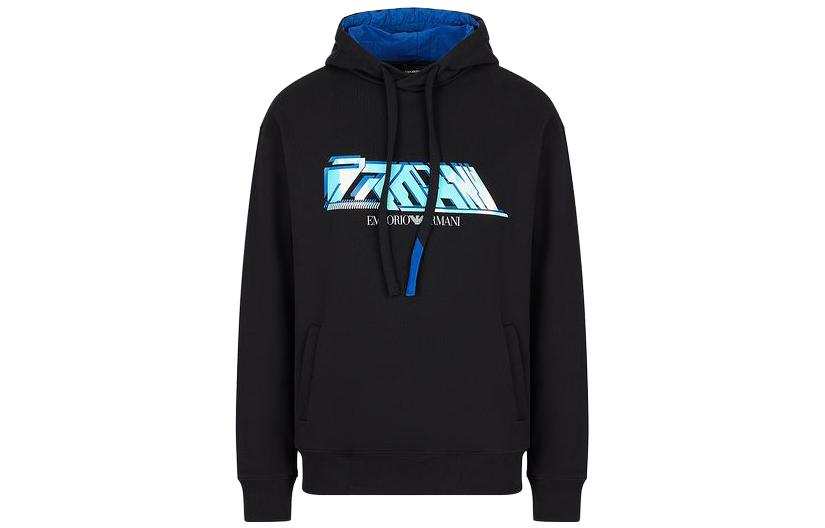 EMPORIO ARMANI Sweatshirts Men's Black Hooded Moderate Other