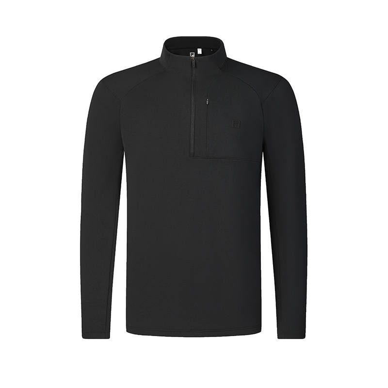 FILA T Shirts Men's Pitch Black Stand Collar