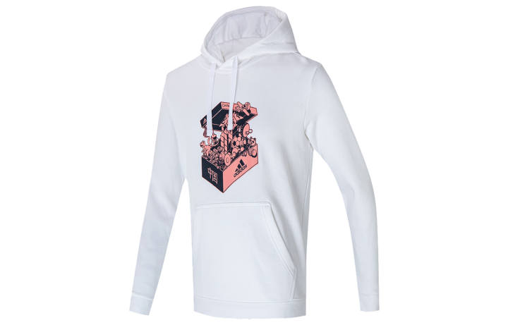 Adidas Adidas Sweatshirts Men's White Hooded Moderate Regular