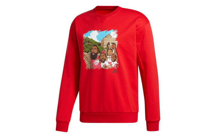 Adidas Adidas Sweatshirts Men's Red Crew Neck Moderate Regular