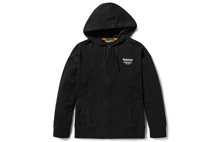 Timberland Sweatshirts Men's Black Hooded Moderate Cardigan