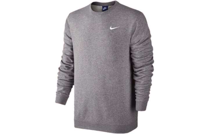 Nike Nike Sweatshirts Men's Gray Crew Neck Moderate Regular