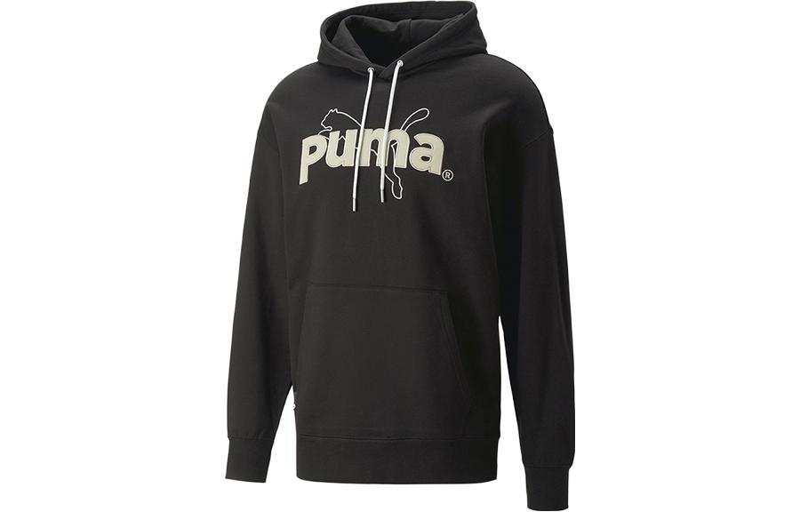 PUMA Sweatshirts Men's Black Hooded Moderate Regular