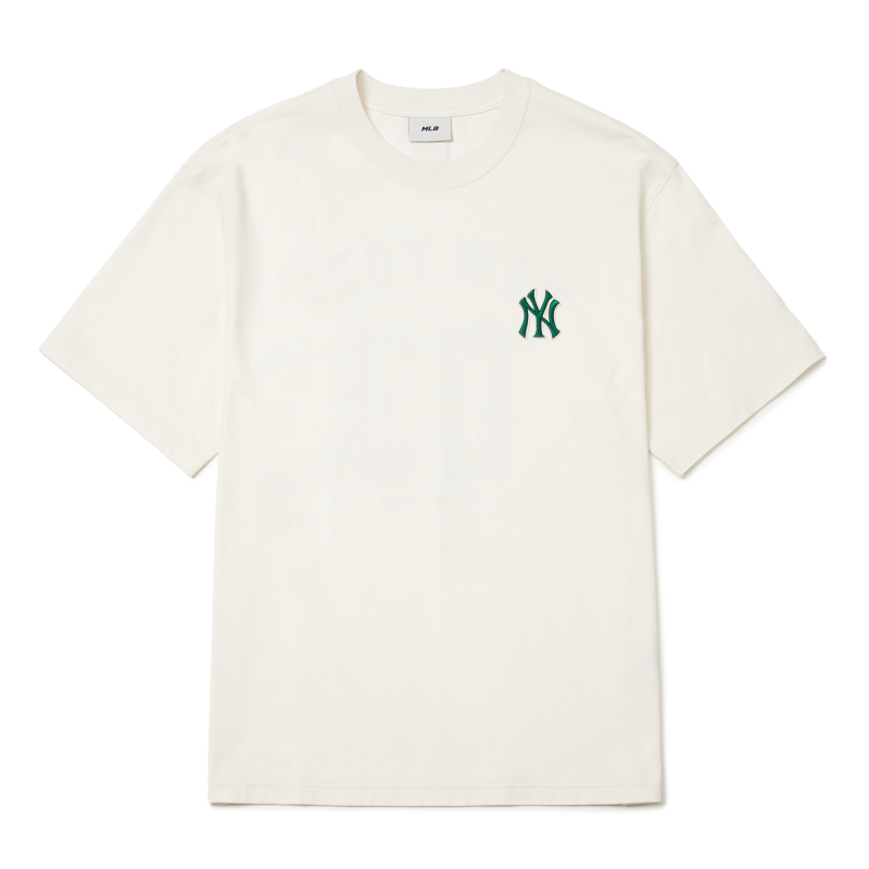 MLB New York Yankees T Shirts Unisex White Crew Neck Moderate Straight Fit