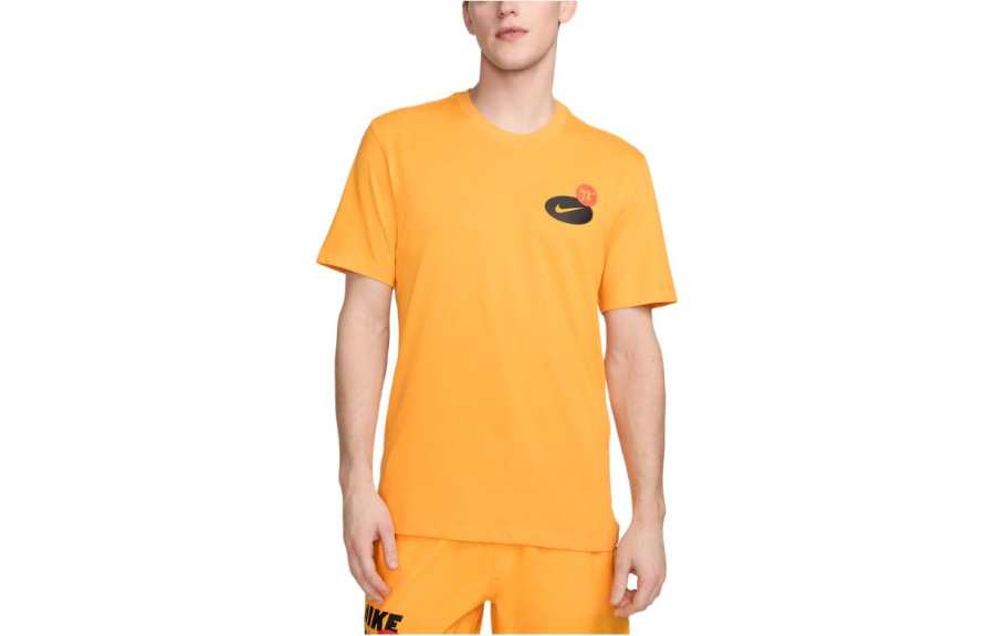 Nike Nike Dri Fit Fitness T Shirt T Shirt Men's Orange