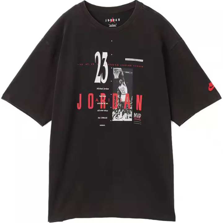 Jordan Jordan T Shirts Unisex Black Crew Neck Moderate