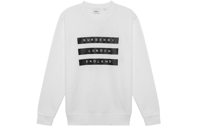 Burberry Sweatshirts Men's White Crew Neck Moderate Regular