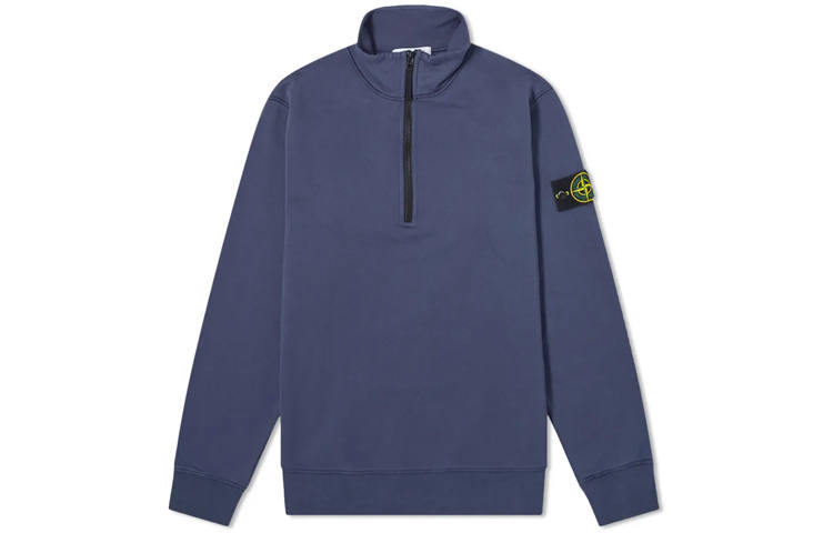STONE ISLAND Sweatshirts Men's Blue Stand Collar Moderate Regular