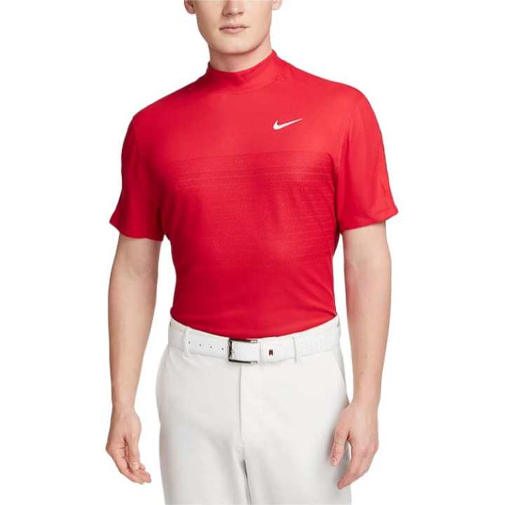 Nike Nike T Shirts Men's Red Turtleneck Moderate Straight Fit