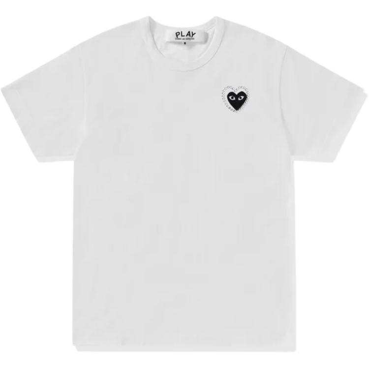 CDG Play T Shirts Unisex White Crew Neck