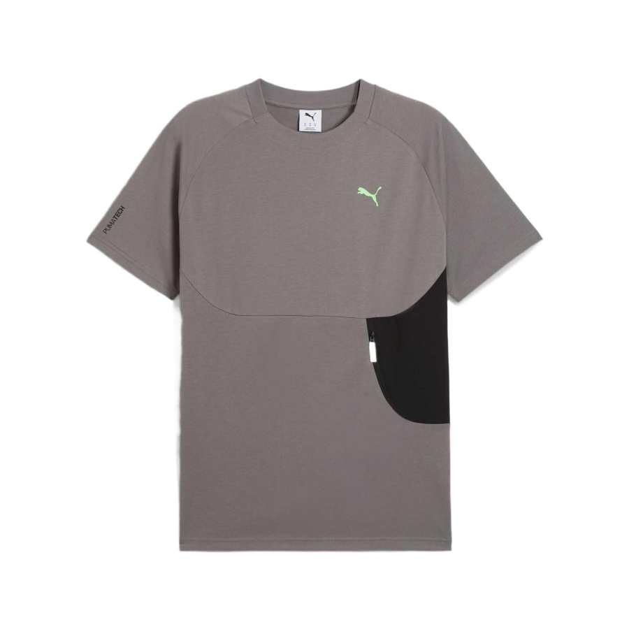 PUMA T Shirts Men's Dark Gray Crew Neck Moderate