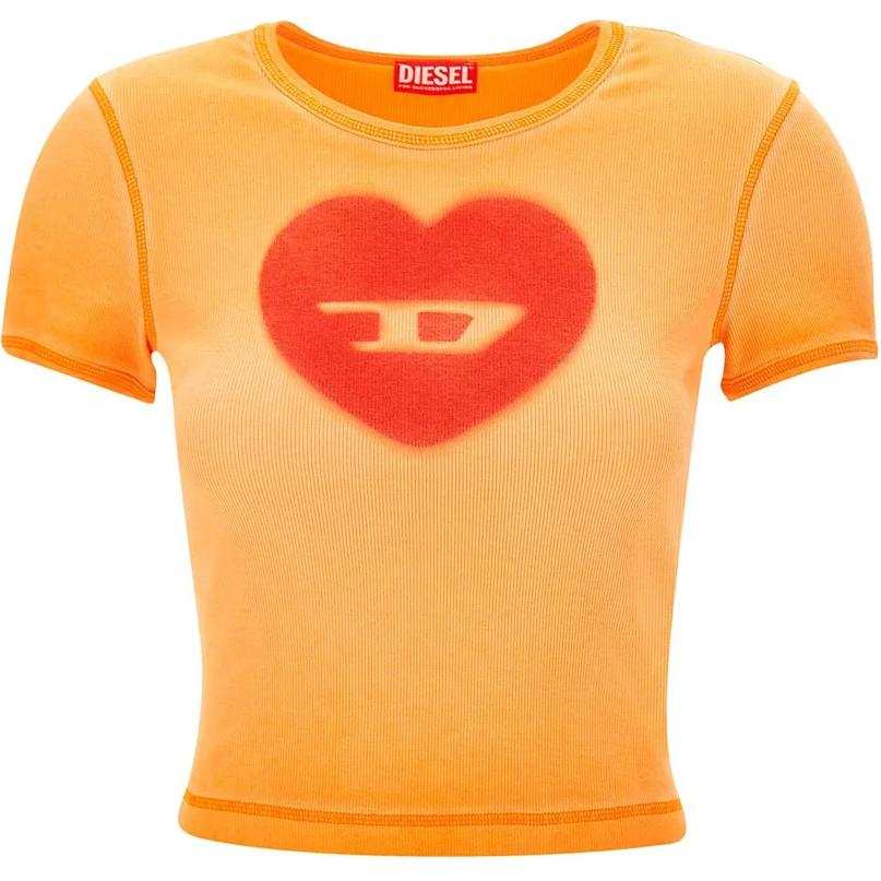DIESEL T Shirts Men's Orange Crew Neck